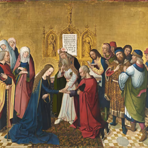 Marriage of the Virgin by Meister des Marienlebens