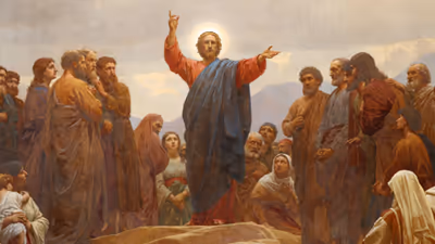 A painting of the Sermon on the Mount